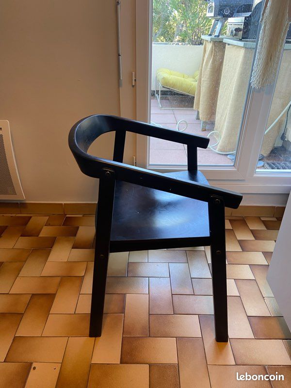 Lot de 4 chaises bois noires IKEA (image 1)