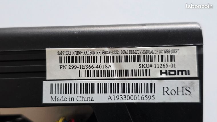 SAPPHIRE Nitro+ AMD Radeon RX 580 8GB GDDR5 5