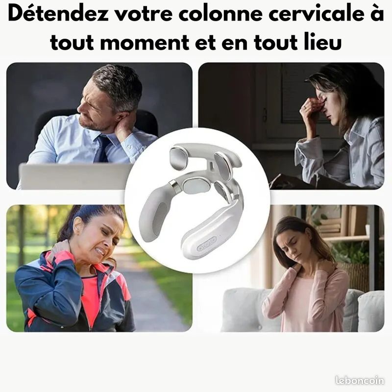 Masseur Cervical INN® Avec Chauffage Et 4 Têtes De Massage - 3W, 2 Ans De Garantie, Neuf