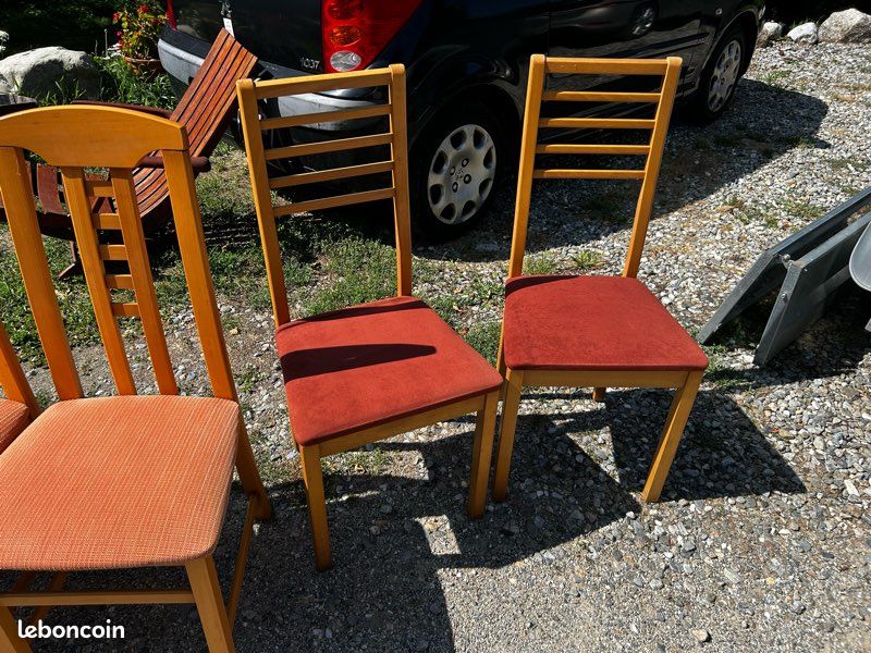 Chaises bois + tissus (image 2)