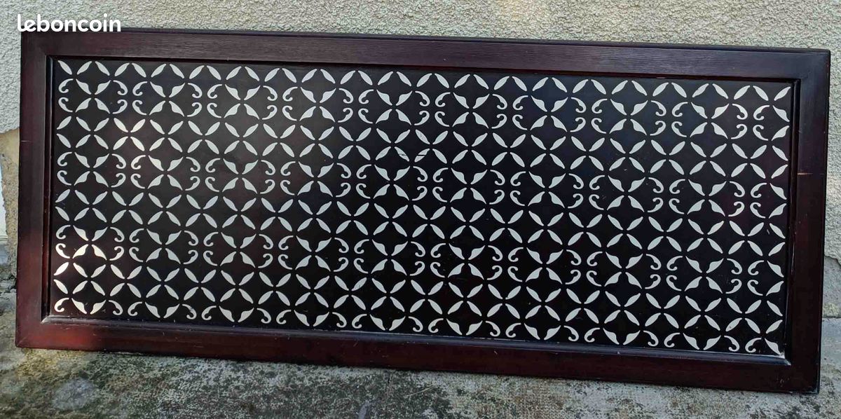Tête de lit marron en bois imitation moucharabieh (image 1)