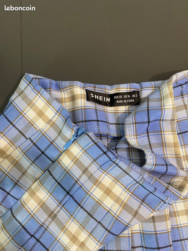 Jupe plissée à carreaux shein 34/XS (image 3)