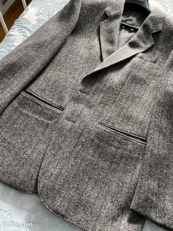 Veste homme chaude motif chevrons gris (image 2)