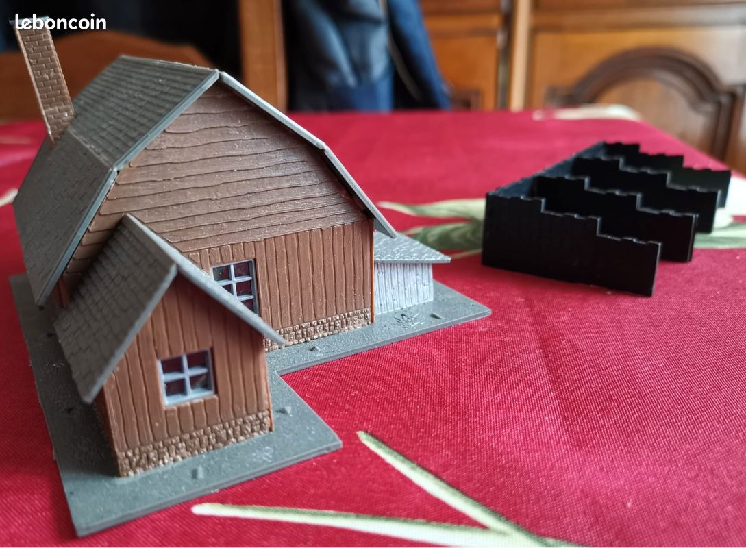 Maquette montée chaumière normande référence 1987 HO 1/87 JOUEF