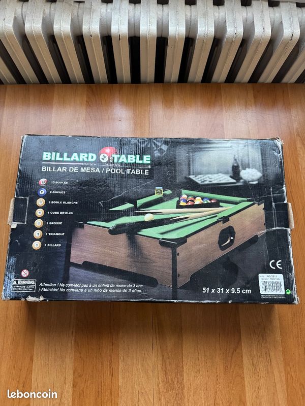 Billard miniature pool table complet avec accessoires - Jeu famille salon (image 2)