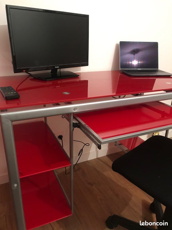 Bureau en verre trempé (image 3)