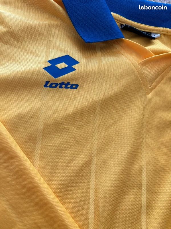 Chemise Lotto Italia Vintage Homme, Taille XL, Jaune à Manches Courtes – 90s