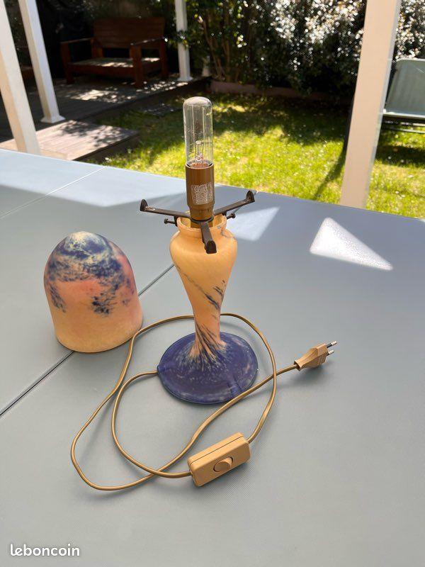 Superbe lampe en verre marmoréen de type Daum (image 4)