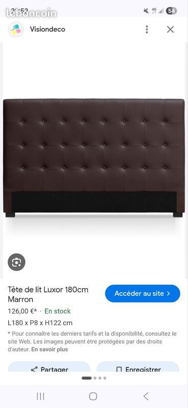 Tête de lit cuir marron luxor (image 1)