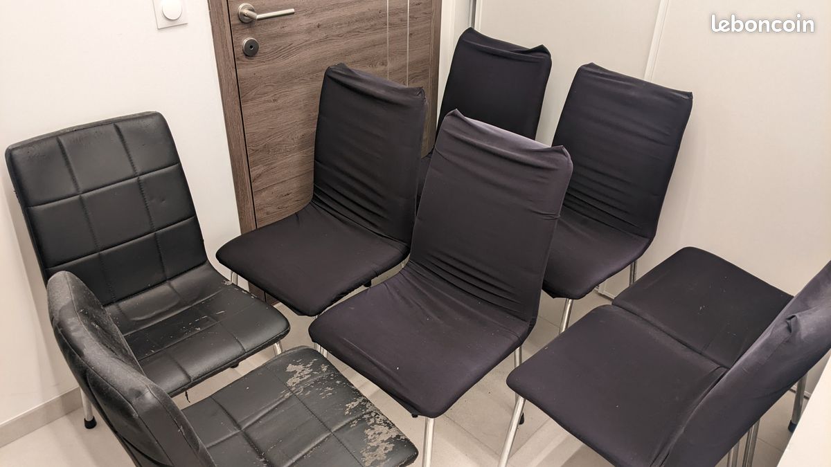 Lot de 8 chaises noires (image 1)