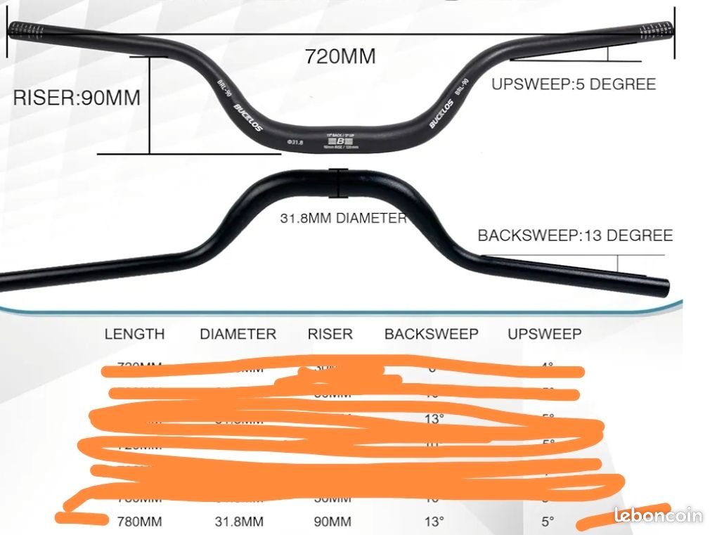 Xzeemo Potence de Vélo Réglable ±60°, 31.8mm Cintre Riser, Fourche Tige 28.6 mm, Potence