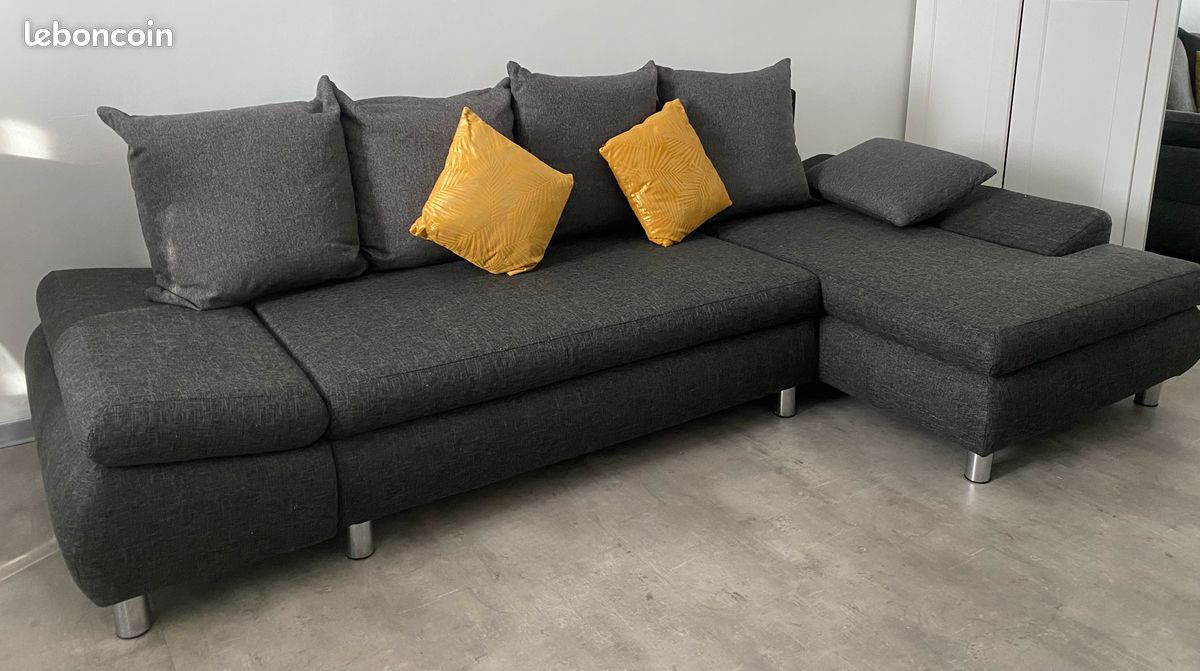 Fauteuil gris forme L (image 1)