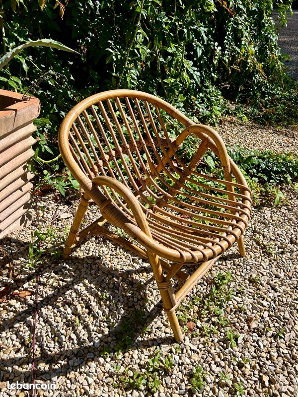 Fauteuil rotin enfant vintage (image 7)