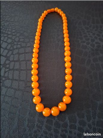 Pendentif Vintage En Ambre Et Or Blanc URSS CCCP Vers 1965 - Bijou Ancien