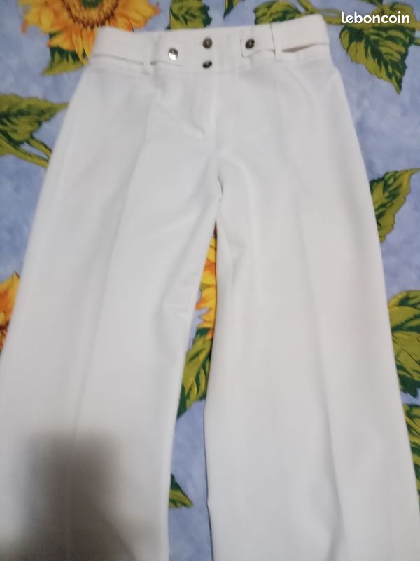 Pantalon blanc femme taille 38 (image 1)