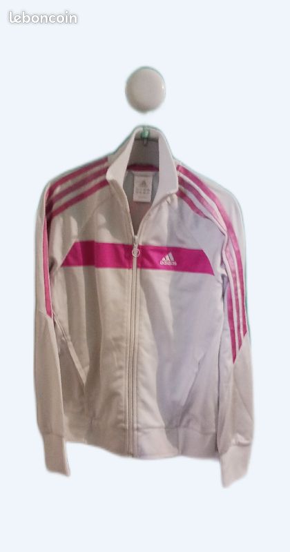 Gilet Adidas blanc et rose 12ans (image 1)
