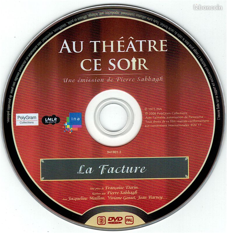 La Facture DVD Françoise Dorin - Jacqueline Maillan - Collection Au Théâtre Ce Soir (NM) (image 3)
