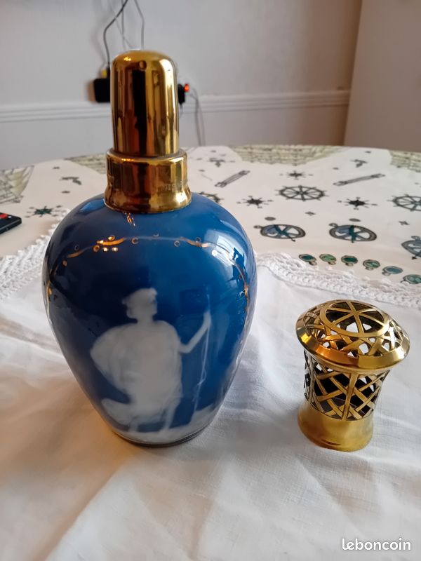Sèvres, lampada in bronzo porcellana Bleu De Se