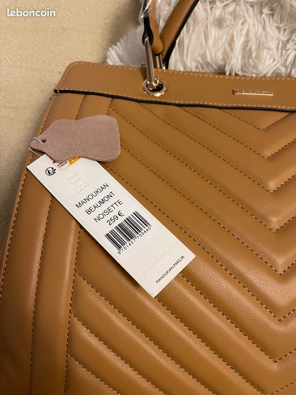 Sac à Main En Cuir Neuf MANOUKIAN - Marron - Style Bandoulière - Neuf Sans étiquette