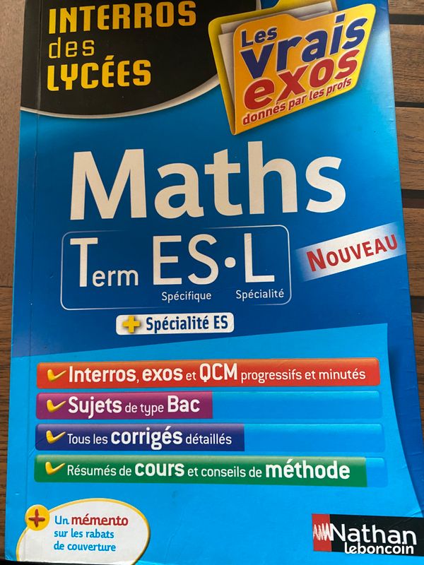 Livre exercices maths terminale (image 1)