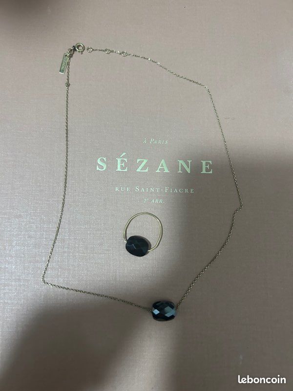 Collier Morgane bello coussin onyx noir (image 1)