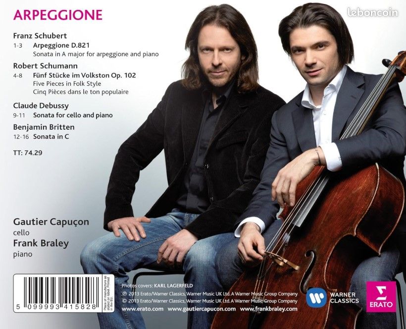 CD - Gautier CAPUCON et Franck BRALEY - SCHUBERT, Arpeggione (image 2)