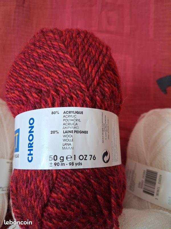 Lot De 5 Pelotes De Laine Flortiss – Laine 90, Qualité Neuve