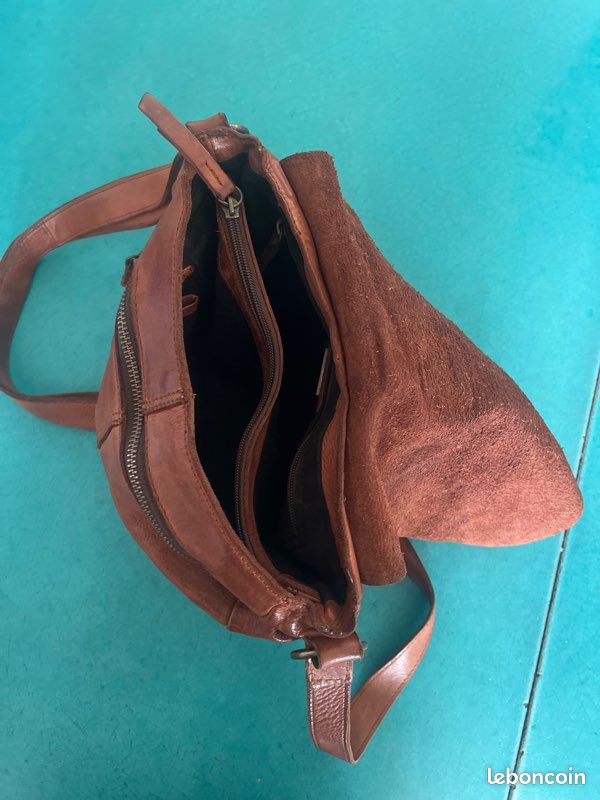 Sac Harbour en cuir couleur camel (image 4)