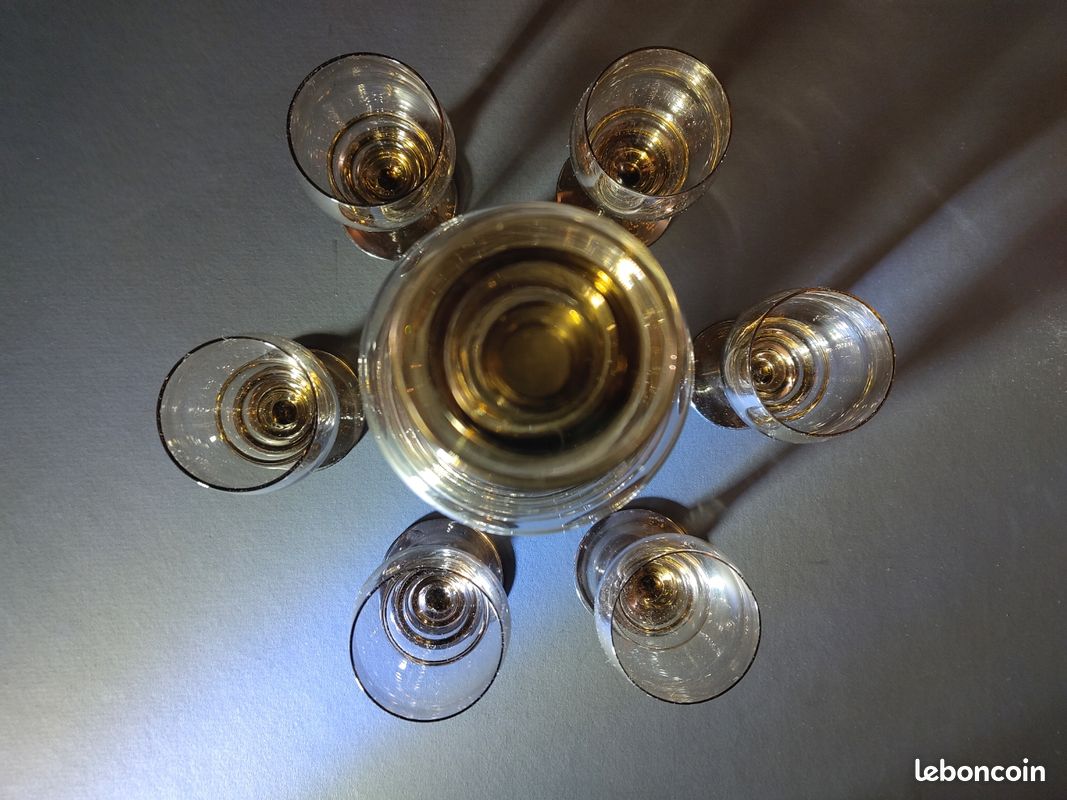 Service en verre fumé vintage – Carafe + 6 verres (image 2)
