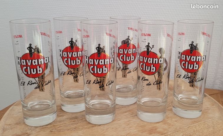 Lot De 6 Verres à Cocktail Havana Club El Ron De Cuba – 12cl, élégants Et Transparents