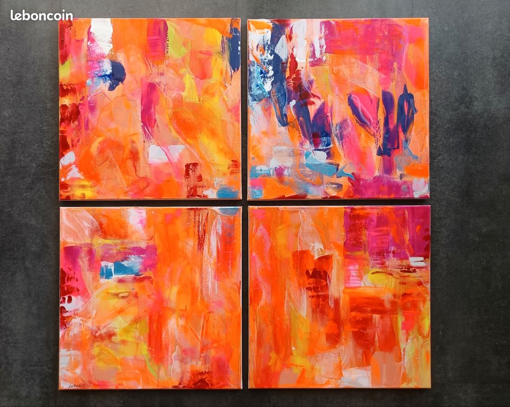 Tableau abstrait peinture sur toile (image 4)