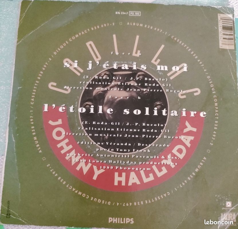 Disque 45 tours Johnny Hallyday - Si j'étais moi (image 2)