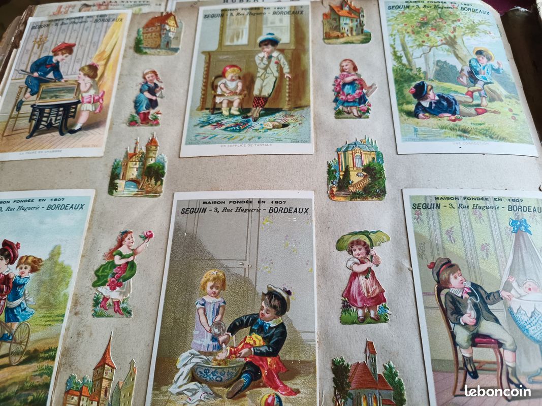 4 CHROMOS MAINS Anciens XIXè Découpis Victorian Scrap Oblaten Glanzbild