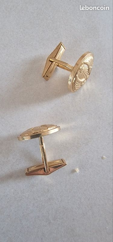 Boutons De Manchette Jonwo Nœud Plaqué Or 14 Carats - Accessoire Élégant Pour Chemise Smoking En Boîte Cadeau