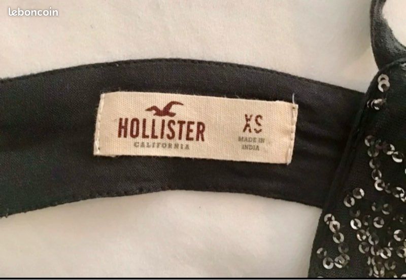 Robe d'été noir/brillant, petite taille XS :Hollister (image 4)