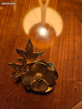 Broche Tulipe Vintage Céline T Saxe Paris - Métal Doré - Ancienne Et élégante