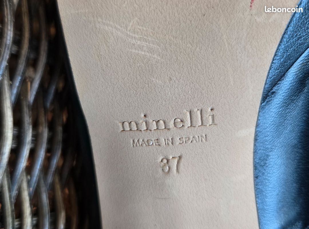 👠✨ Minelli – Escarpins plateforme cuir noir – Made in Spain – Talon 10 cm – T.37 🖤 (image 7)