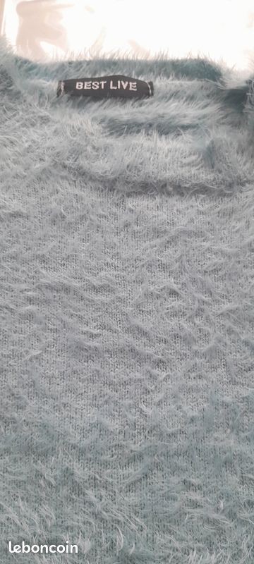 Pull bouclette bleu taille unique (image 4)