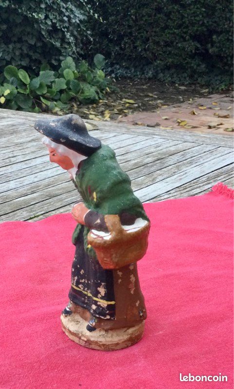 DEVINEAU Ancien santon Vieille femme au panier (image 2)