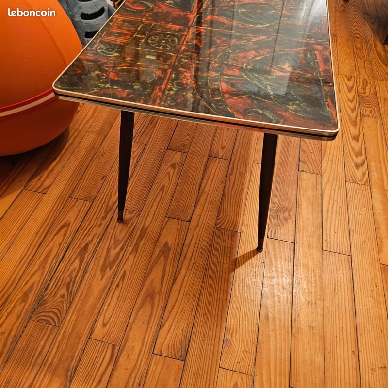 Table basse vintage année 60 pieds compas (image 4)