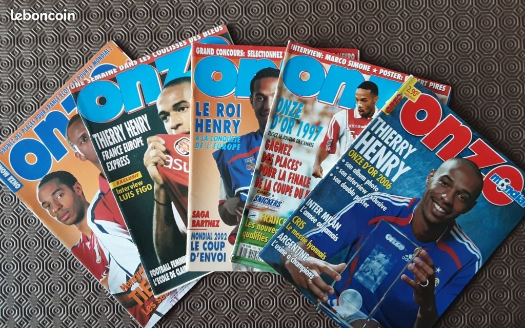 POSTER ONZE MONDIAL THIERRY HENRY - ETO'O VINTAGE FFF FRANCE 2002