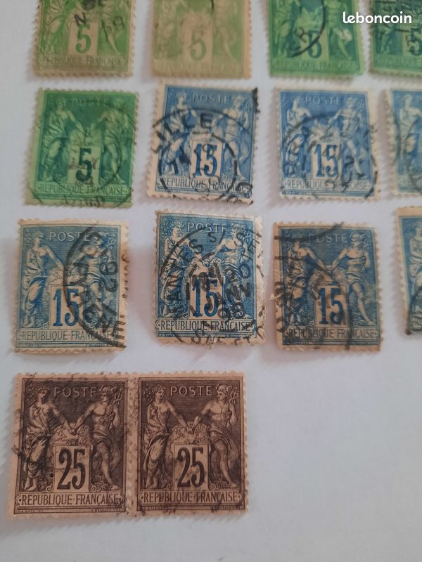 Lot 20 timbres français d'avant 1900 (image 3)