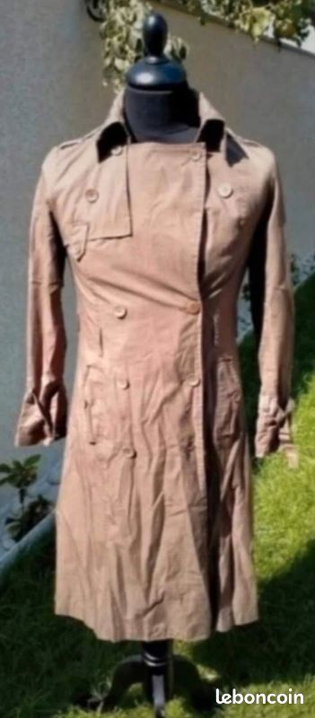 Manteau trench kaki marron neuf vintage (image 11)