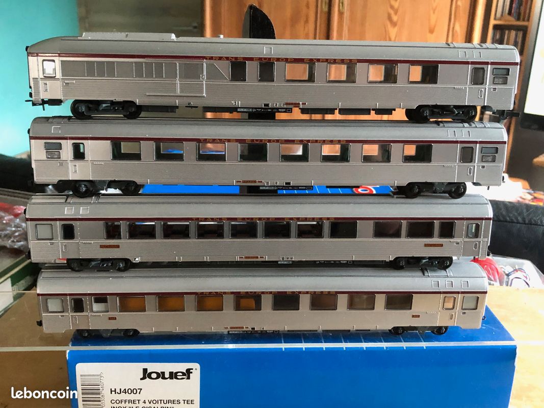 Jouef hj4007 sncf coffret 4 voiture tee inox cisalpin ho (image 1)