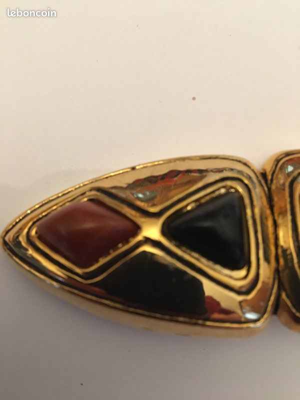 Broche Marc LABAT Métal Doré - Bijou Vintage Très Bon état