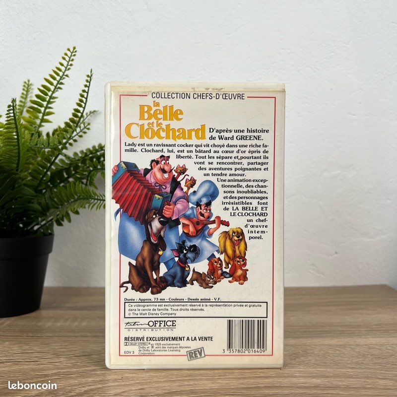 VHS Disney La Belle et le Clochard Les Trésors Disney Home Vidéo Collector Vintage (image 2)