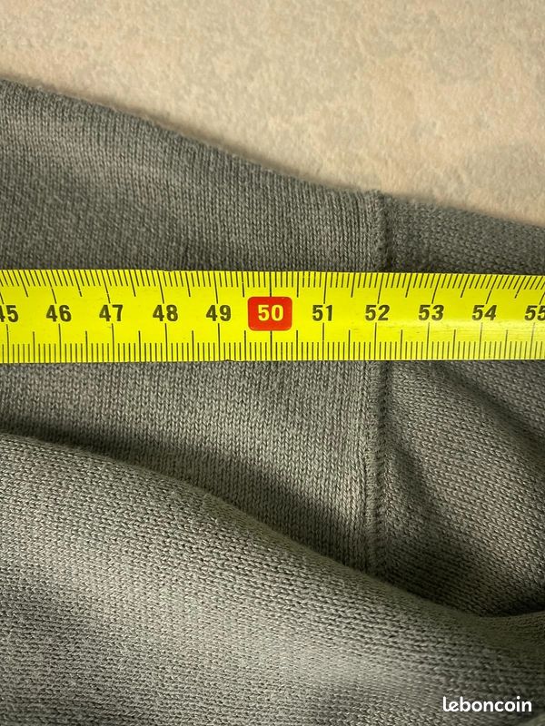 Pull lacoste homme xxl taille 7 gris kaki 100% coton demi-zip vintage #663 (image 4)