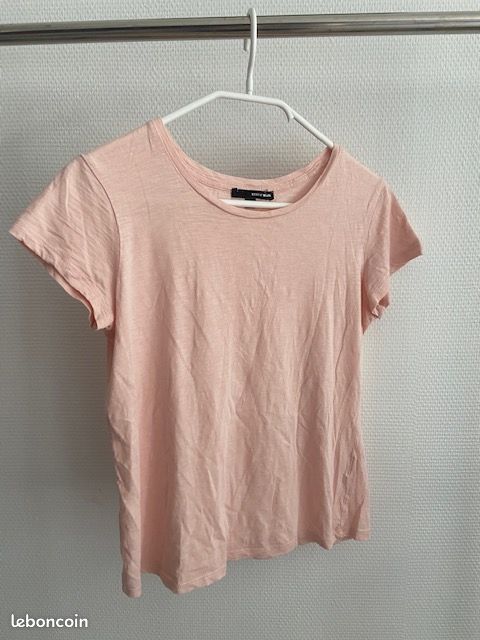 T-shirt rose manches courtes, taille M (image 1)