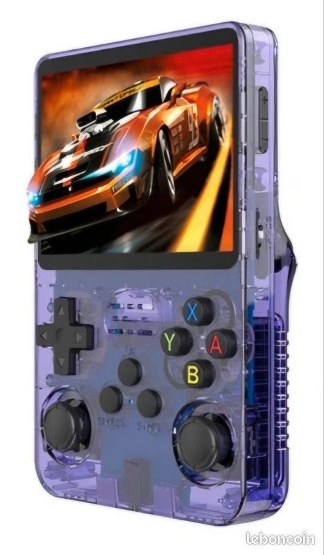 Console de jeu portable Violet transparent (image 1)