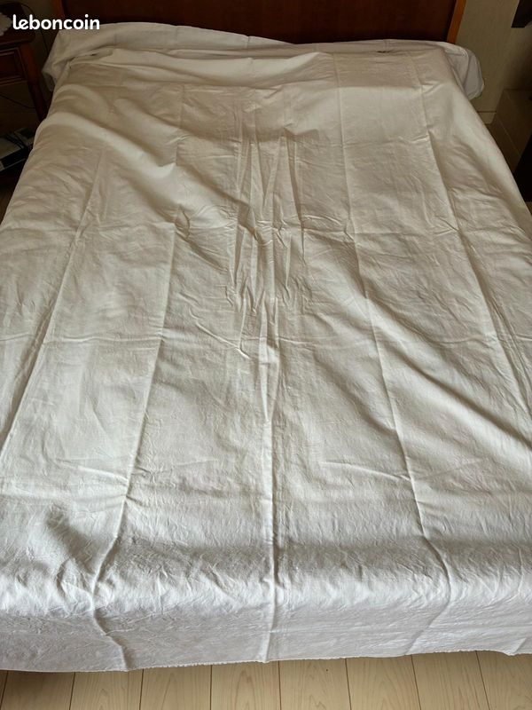 Drap Plat en coton 240 x 290 - Lin - Drap plat Pas Cher